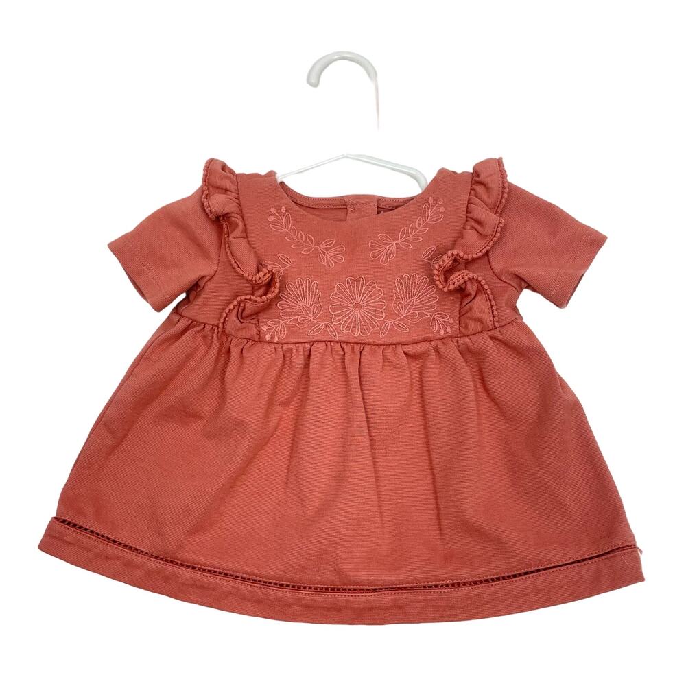 Rachel Zoe | 3-6M Baby Girl Pink Floral Embroidered Ruffle Top